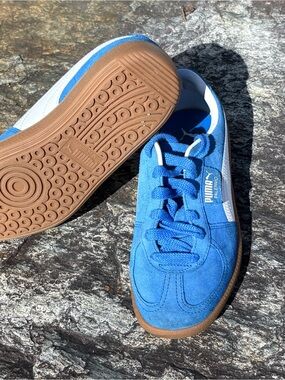 Puma Men’s Blue Suede Sneakers with White Formstrip